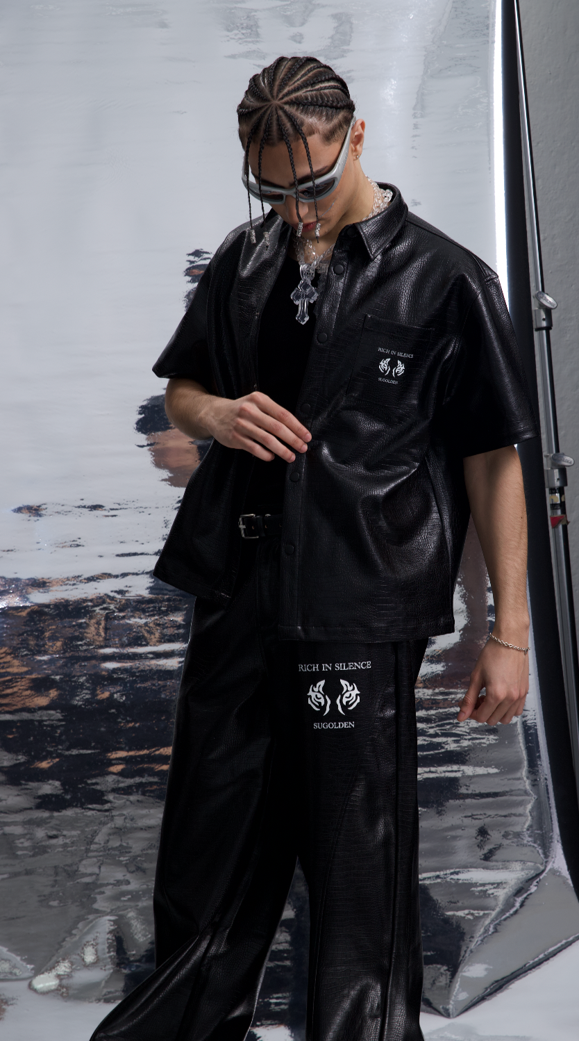 NEO vegan leather shirt | SuGolden Design NEO vegan leather shirt | SuGolden Design